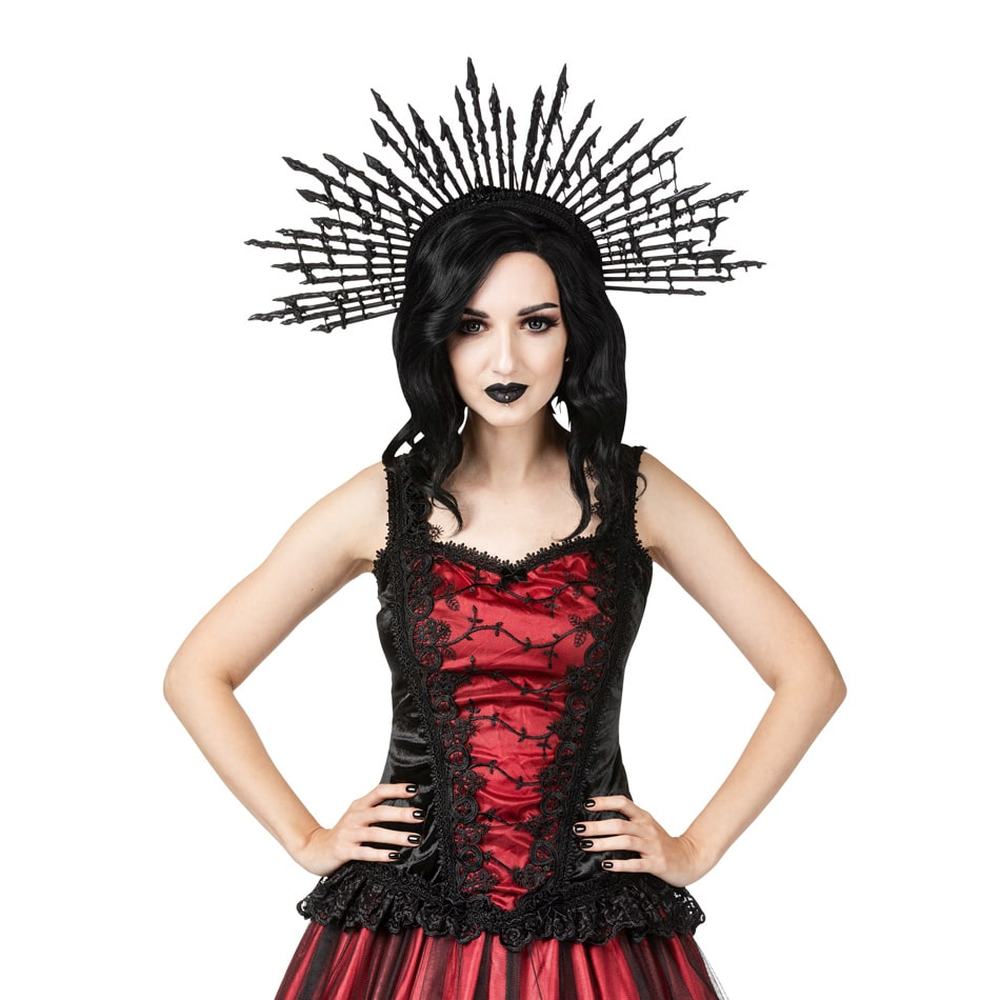 Sinister - 1298 Mouwloze top - Zwart/Bordeaux rood